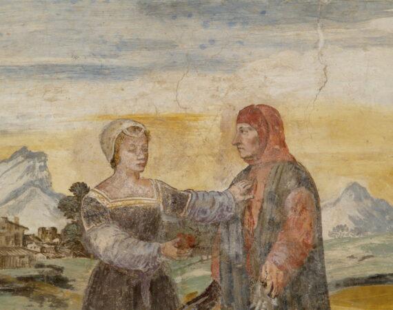 Affresco_di_Petrarca_e_Laura_Casa_del_Petrarca_Arqua_Petrarca